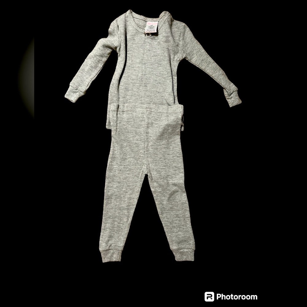 Mon Petit Baby Girls Waffle 2-Piece Thermal